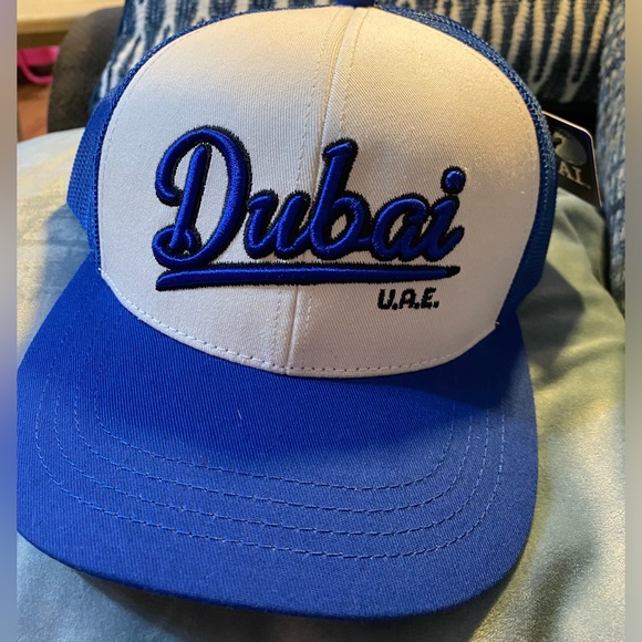 AJ Other - DUBAI United Arab Emirates Trucker Cap Adjustable Blue Black Baseball Hat Cap